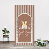 Aperturee Aperturee Stripes Pearls Prosecco Bridal Shower Rectangle Backdrop